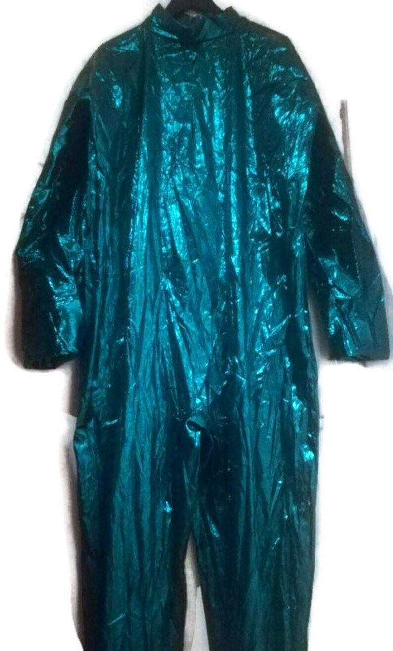 Space suit metallic smaragd green Size M L