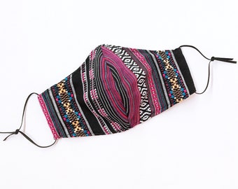 Pink AZTEC Face Mask with Filter Pockets for Kids & Adult. Reusable. Washable. Ready to Ship