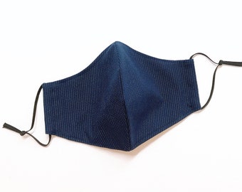 NAVY Blue Thin Stripe Face Mask with Filter Pockets for Kids & Adult. Reusable. Washable. Ready to Ship