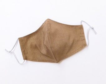 Taupe Nude SHIMMER Face Mask with Filter Pockets for Kids & Adult. Reusable. Washable. Ready to Ship