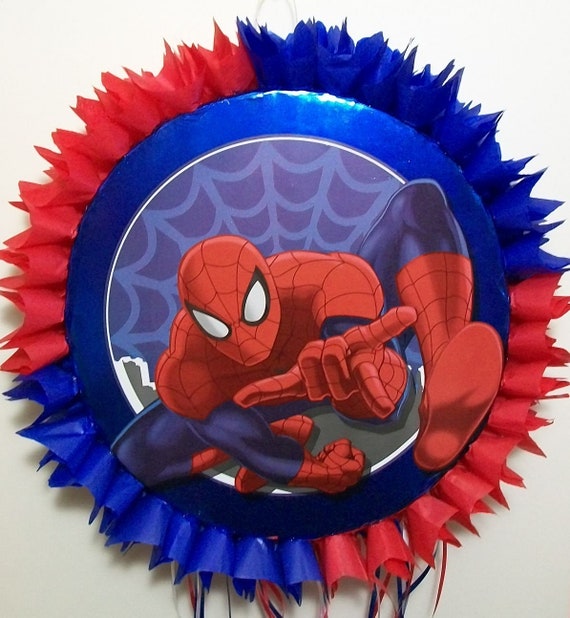 Spiderman Pull String Pinjata Pinata Party Game Toy Fill With Sweets!