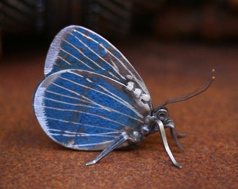 Holly Blue Butterfly Sculpture -  Scrap Metal Sculpture, Unique Art Work,  Metal Art, Metal Butterfly