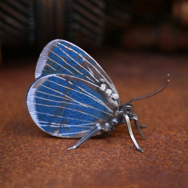 Holly Blue Butterfly Sculpture -  Scrap Metal Sculpture, Unique Art Work,  Metal Art, Metal Butterfly