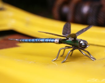 Dragonfly Sculpture Made From Scrap Metal, Emperor Dragonfly,Made to Order,  Reclaimed Materials, Recycled, Insect Art
