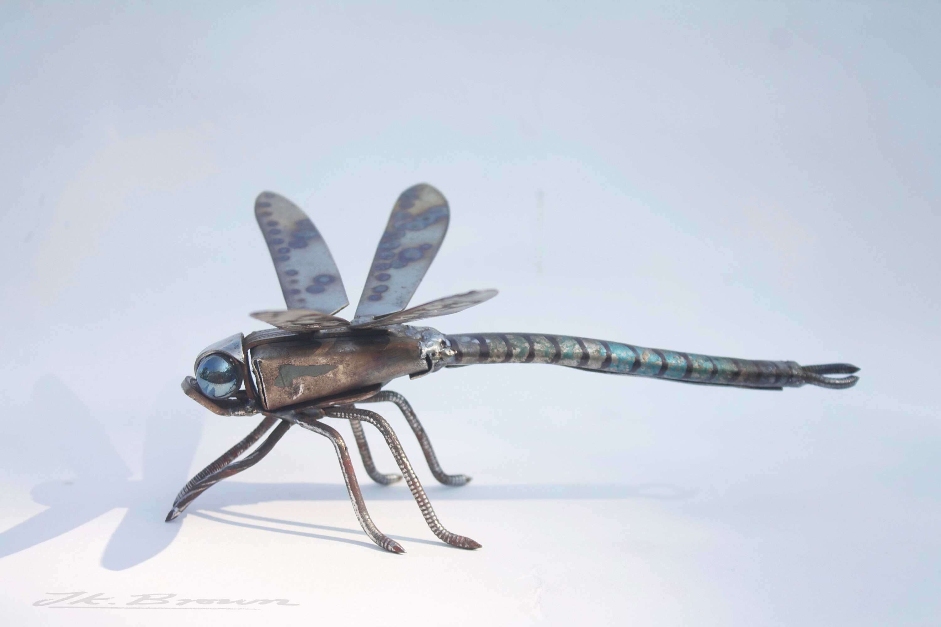 Dragonfly Sculpture Made From Scrap Metal Emperor Dragonfly Etsy