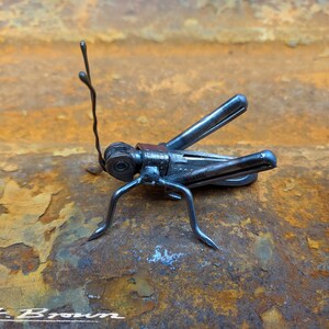 Grasshopper Sculpture, Made and ready to ship, Recycled Art, Repurposed, Scrap Metal Art, Metal Insect image 8