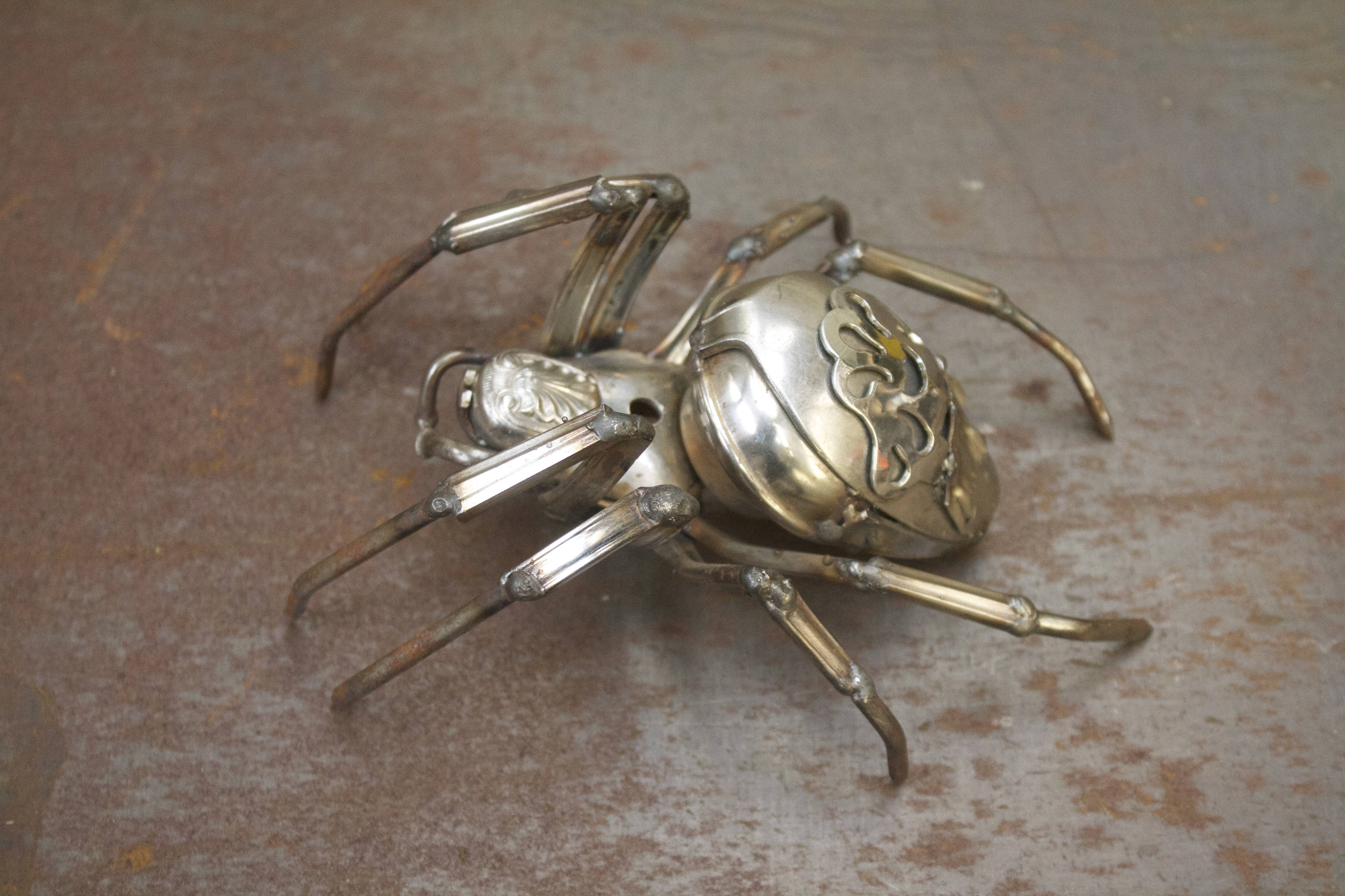 Metal Sculpture of a Spider Scrap Metal Garden Spider UK Etsy UK