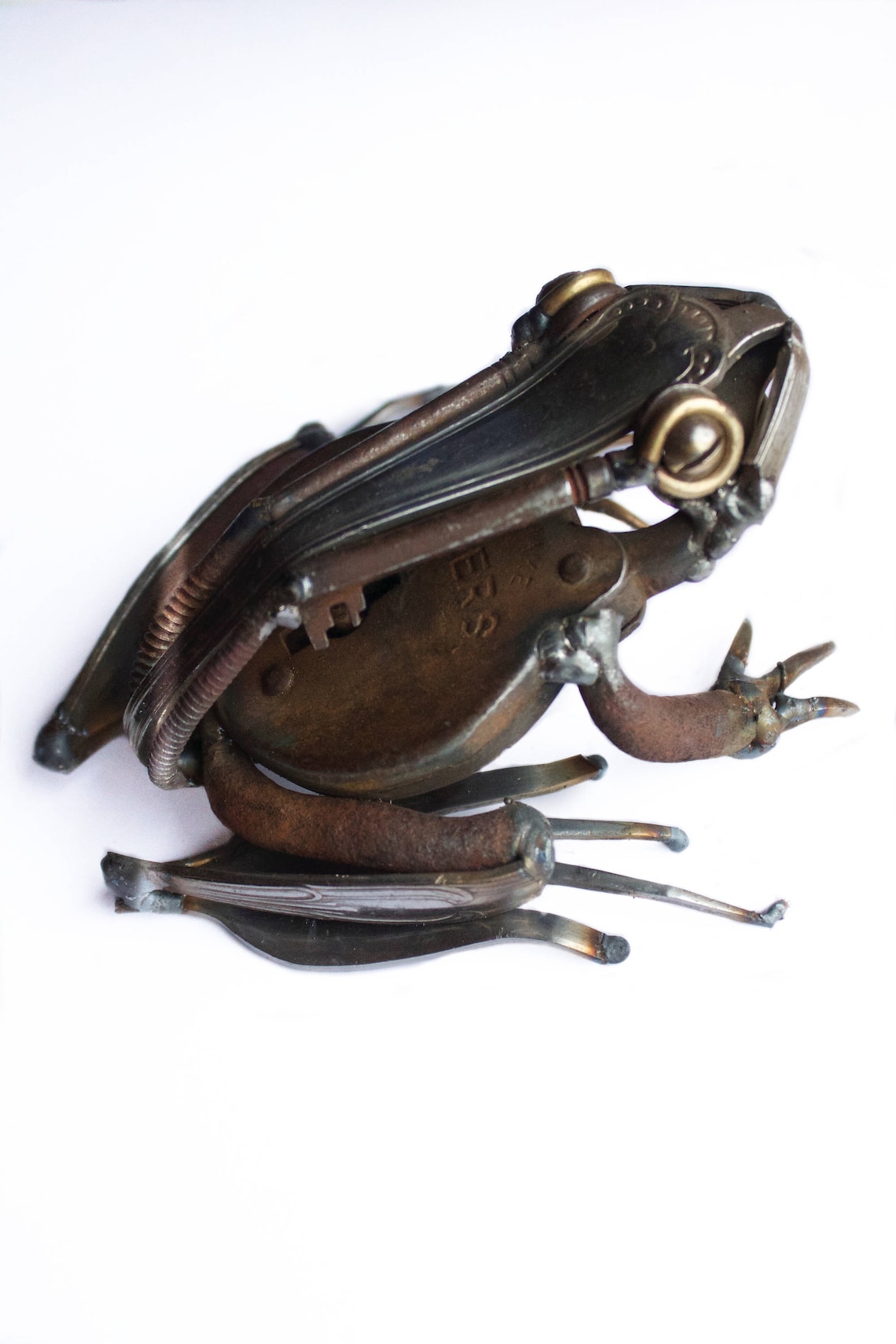 Frog Sculpture Recycled Metal Art A Bespoke Piece of Animal Etsy