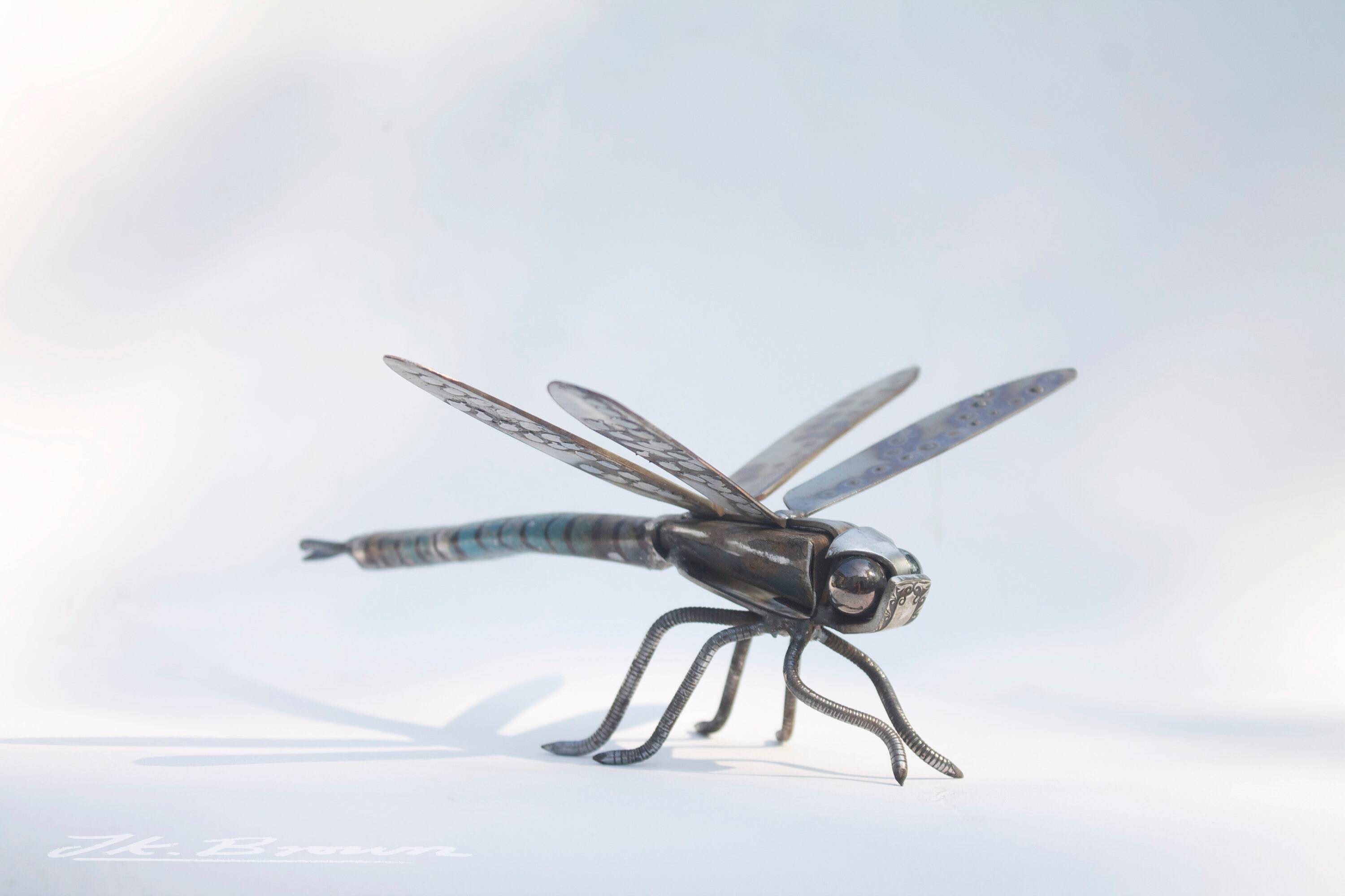 Dragonfly Sculpture Made From Scrap Metal Emperor Dragonfly Etsy