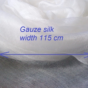 Preço por 1 metro, margilan 100% seda pura para nunofelting, gaze de seda, seda uzbeque, largura 115 cm.