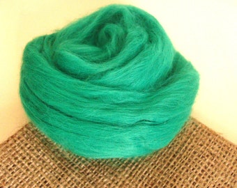 20 gr- 0,7 oz, Bright green, Viscose Fiber  - Nuno Felting / Wet Felting / Felting Supplies / Hand Felting