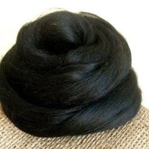 20 gr- 0,7 oz, Black, Viscose Fiber  - Nuno Felting / Wet Felting / Felting Supplies / Hand Felting