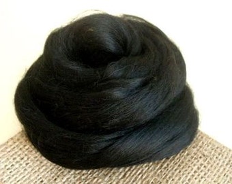 20 gr- 0,7 oz, Black, Viscose Fiber  - Nuno Felting / Wet Felting / Felting Supplies / Hand Felting