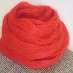 20 gr- 0,7 oz, Red, Viscose Fiber  - Nuno Felting / Wet Felting / Felting Supplies / Hand Felting