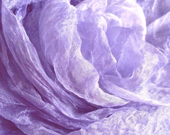 Price for 2 meters, Pure 100% Silk margilan (made in Uzbekistan) for nunofelting, gauze silk, width 88-90 cm. Colour: Lilac flowers