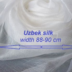 Pure 100% Silk margilan for nunofelting, gauze silk, Uzbek silk, width 88 -90 cm.