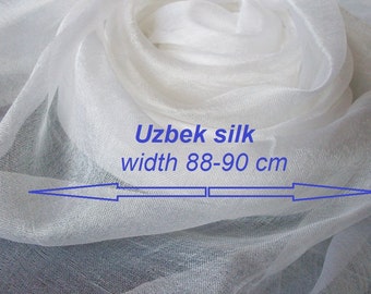 Pure 100% Silk margilan for nunofelting, gauze silk, Uzbek silk, width 88 -90 cm.