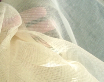 Organic cotton gauze for nunofelting, scarf, doll fashion, curtain,dress (made in Bulgaria), width 150 sm (59 inches)