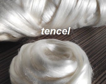 20 gr- 0,70 oz, Tencel roving fiber, Tops (combed sliver), white