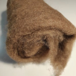 Camel wool, 50gr (1.77 oz) , natural light brown color, wool for felting, felted, clothing filler blankets.