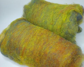 50 gr-1,76 oz Gekaarde merinowol, viltwol, voor spinnen en naaldvilten, 21 micron. Kleur: veelkleurig