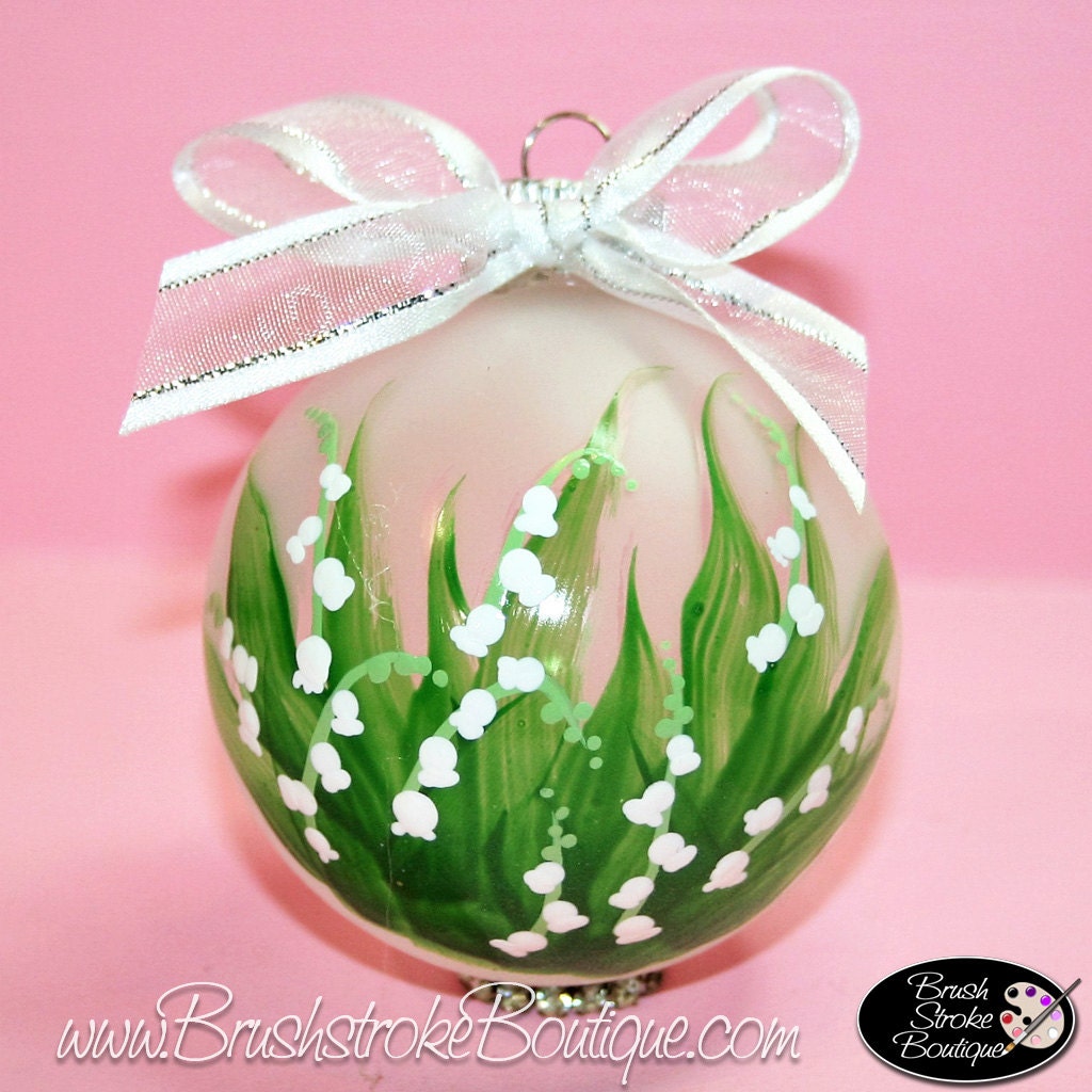 Lily of the Valley Ornament Hand Painted Glass Ball Ornament Etsy