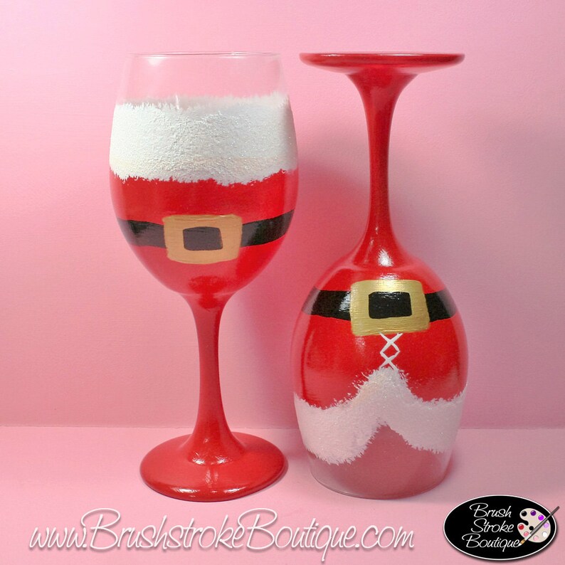 mr and mrs santa wine glasses