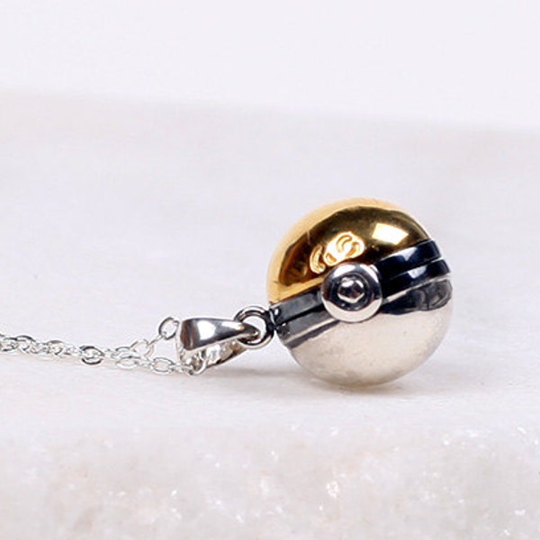 Pokeball box necklace inspired in Pokemon series, GS Ball pendant model