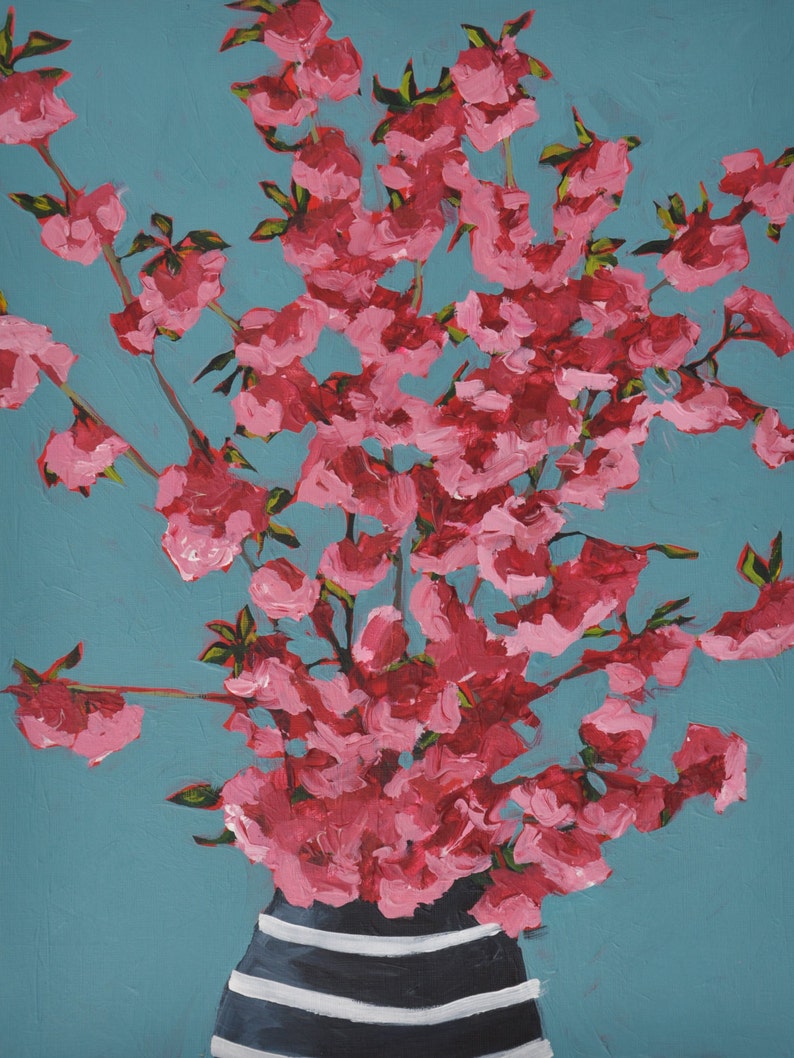 Original Floral Still Life Acrylic Painting 12" X 16" - Etsy