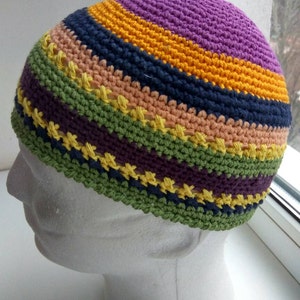 Joe Zawinul hat - Boho Style Beanie - Skull Cap Cotton kufi - Mens short beanie - Fusion style music-crochet summer hat - Universal style