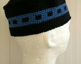 Skull Cap Cotton Kubanka Tubeteika - Mens short beanie, crochet summer hat - Fashion hat - Universal style Menswear - COTTON 100%