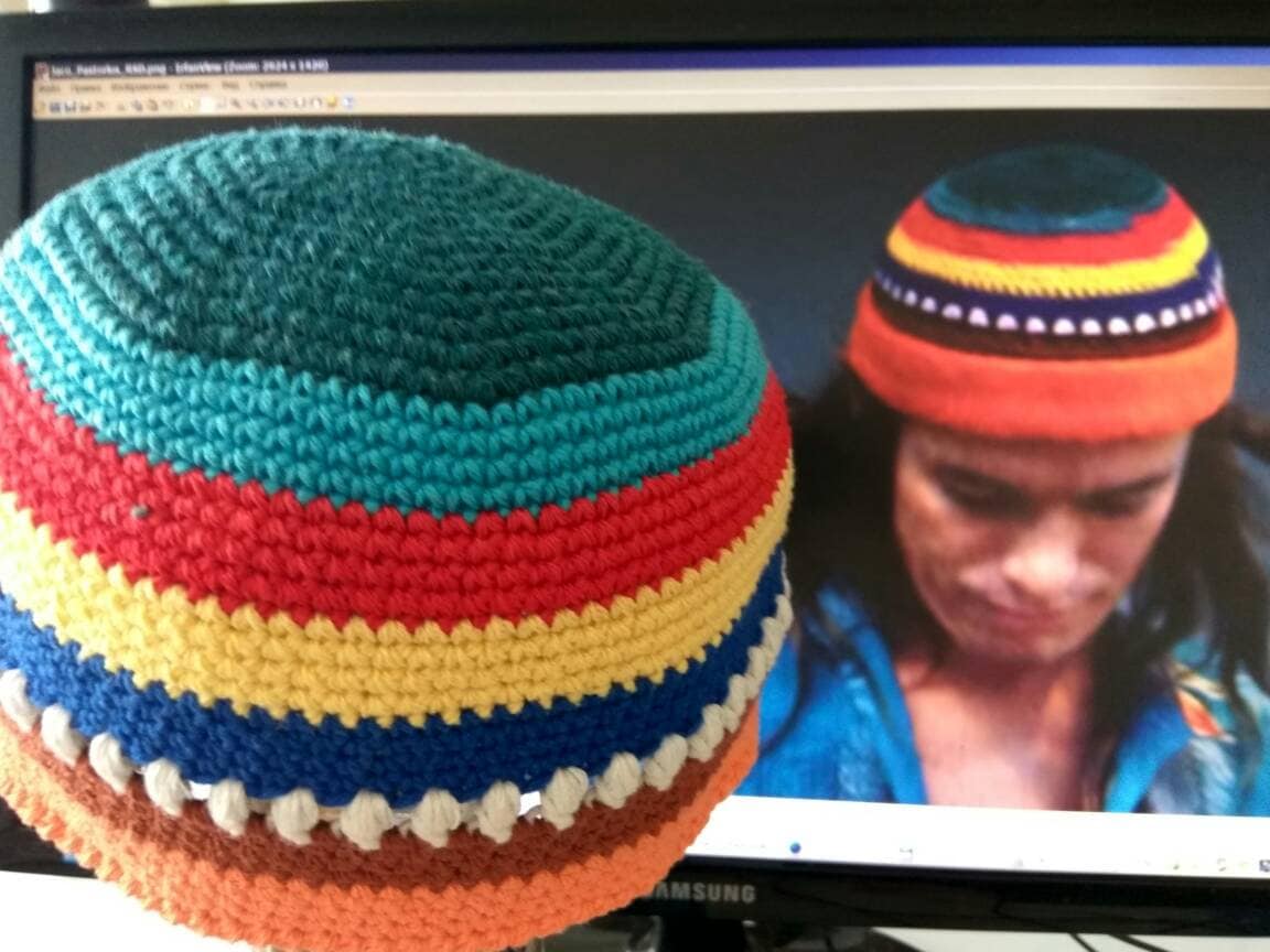 帽子 Maison kinema Cottonmohair room knit cap Skull Caps for Men Handmade Knit Cap with Breathable