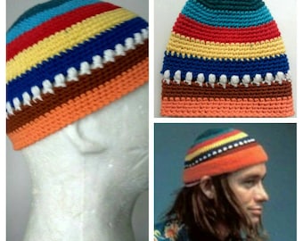 Jaco Pastorius hat - Skull Cap Cotton kufi - Mens short beanie - Fusion style music-crochet mens hat- Universal style Menswear - COTTON 100%