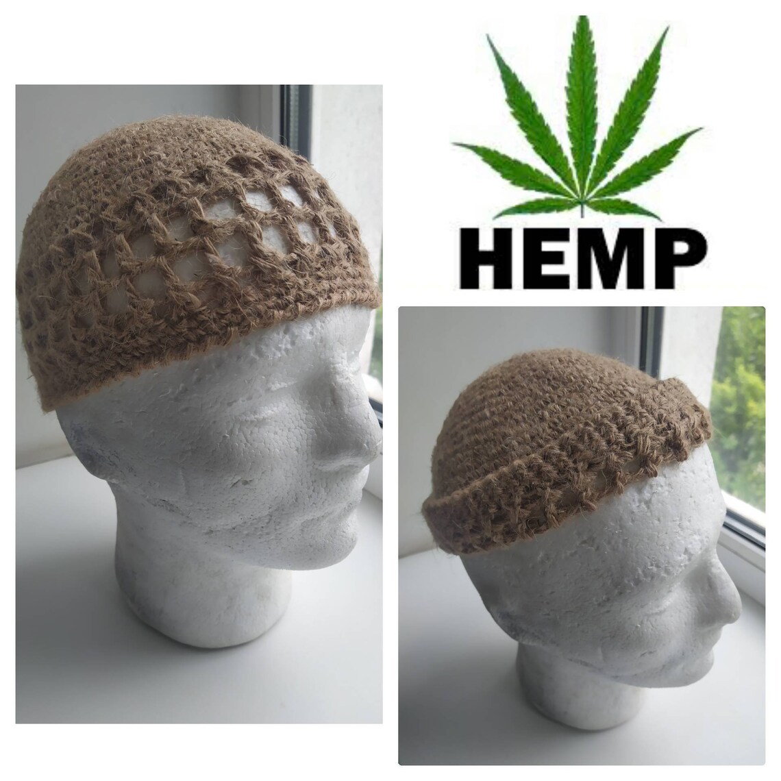 Organic Hemp Hat Hemp Skull Cap Unisex Hemp Mens short Etsy