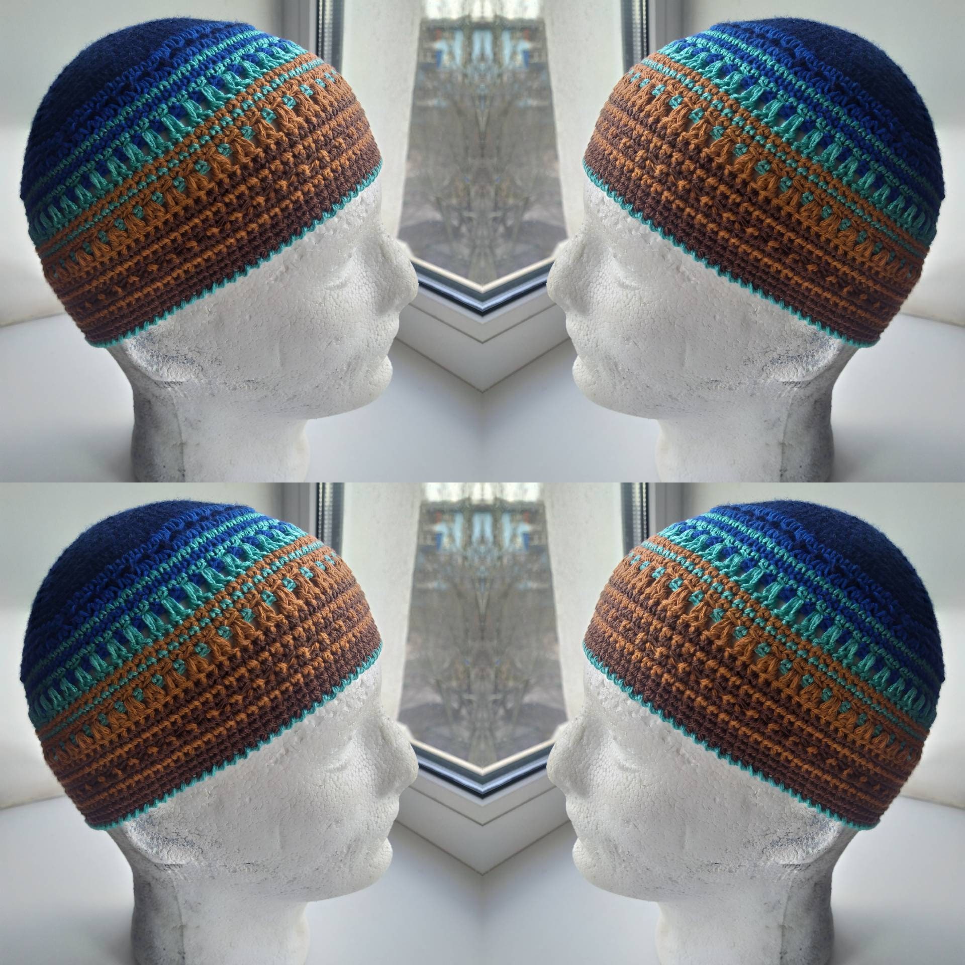 Gradient Hat - Skull Cap Cotton Kufi - Joe Zawinul Style - Mens