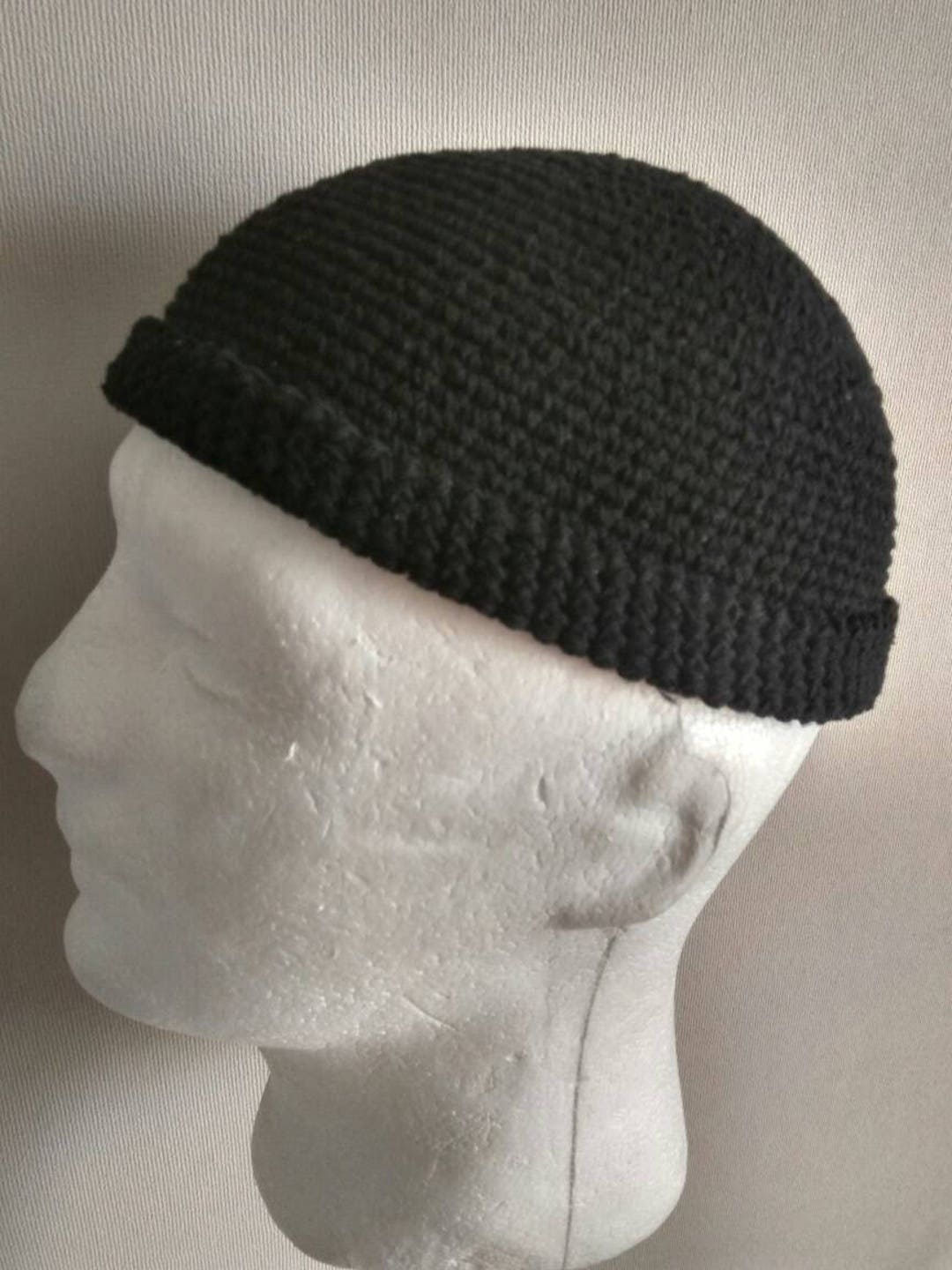 DOCKER STYLE Beanie Cap - Watch Cap - Leon Hat - Black Skull DOCKER STYLE Beanie Cap - Watch Cap - Leon Hat - Black Skull