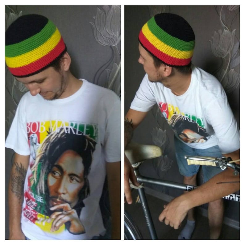 Roots Rastafari Hat Cap Peak Dreadlocks Jamaica Trinidad 