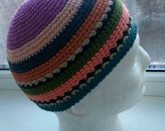 Crochet Above-ear Skullcap Colorful Fisherman Beanie Short Docker