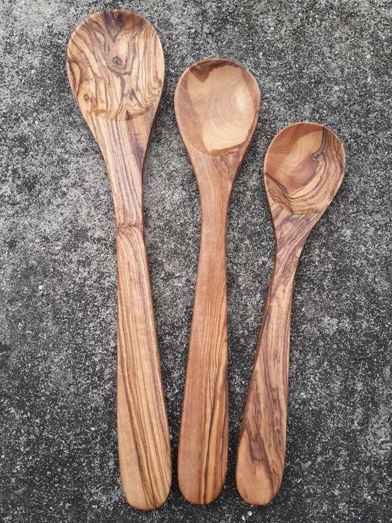 Olive wood spoons wooden cooking and serving utensils Etsy