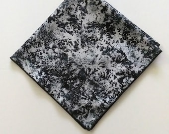 Black, Gray, and Silver Pocket Square/Handkerchief/Fashion