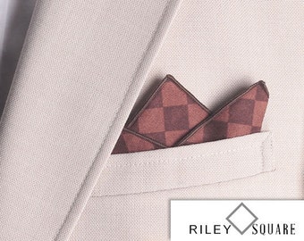 Brown Diamond Pocket Square/Handkerchief/Fashion