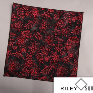 Red and Black Batik Pocket Square/Handkerchief/Fashion Accessories