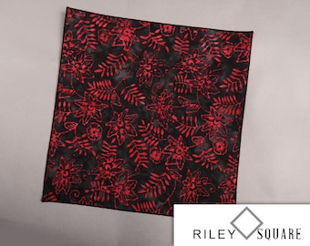 Red and Black Batik Pocket Square/Handkerchief/Fashion Accessories