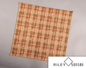 Tan, Red, Khaki and Green Plaid Pocket Square/Handkerchief/Fashion Accessories