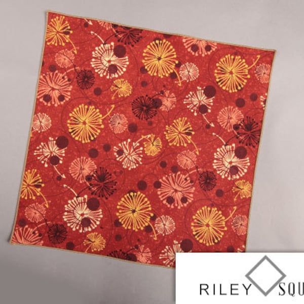 Red, Burgundy and Gold Pocket Square/Handkerchief/Fashion Accessories