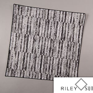 Black and Gray Pocket Square, Stonehenge Pocket Square, Silver Metallic, Handkerchief, Fashion Accessories