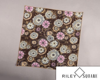 Brown, Lavender and Gray Pocket Square/Handkerchief/Fashion Accessories