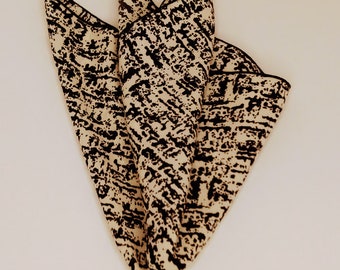 Black and Cream Thatch Design Pocket Square/Handkerchief/Fashion