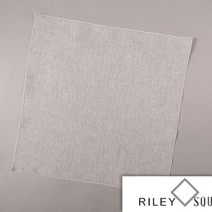 Linen Blend Pocket Square in Steel Gray, Handkerchief, Fashion Accessories