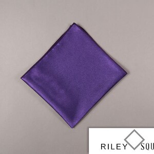 Purple Satin Pocket Square, Wedding Pocket Square, Formal Pocket Square, Purple Handkerchief, Fashion Accessories